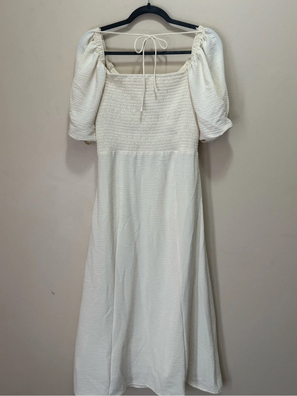 böhme Textured Cream Midi Dress